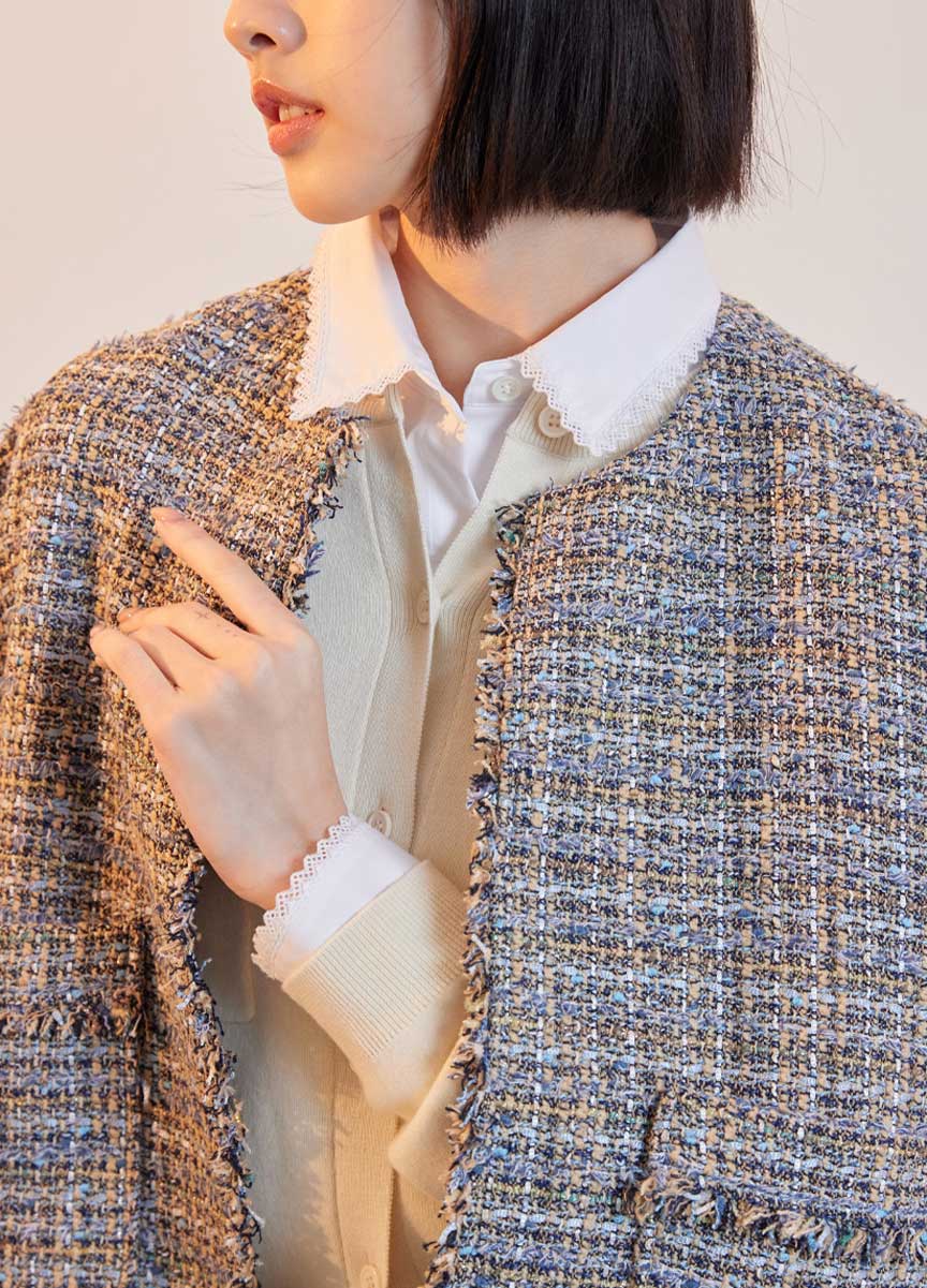 氣質蕾絲拼接領襯衫  