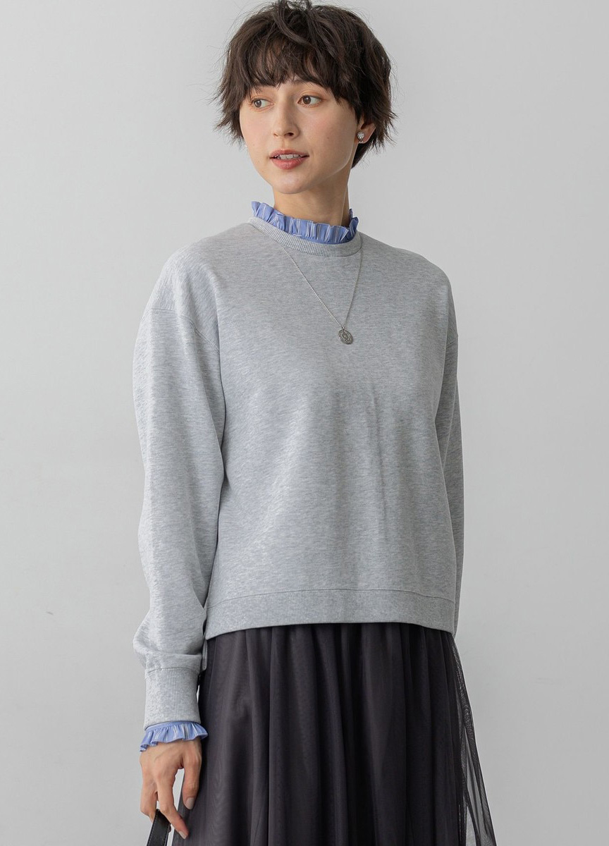 假兩件拼接設計上衣 