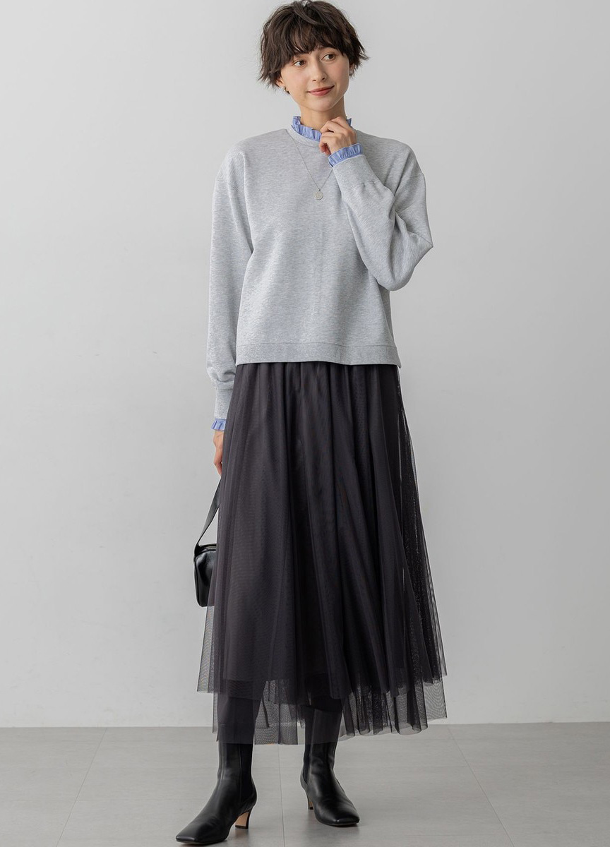 假兩件拼接設計上衣 