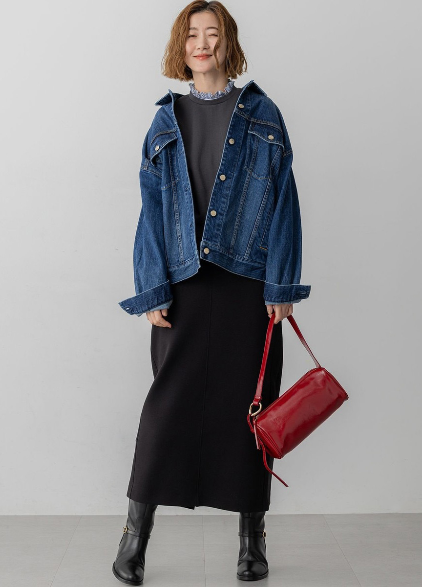 假兩件拼接設計上衣 