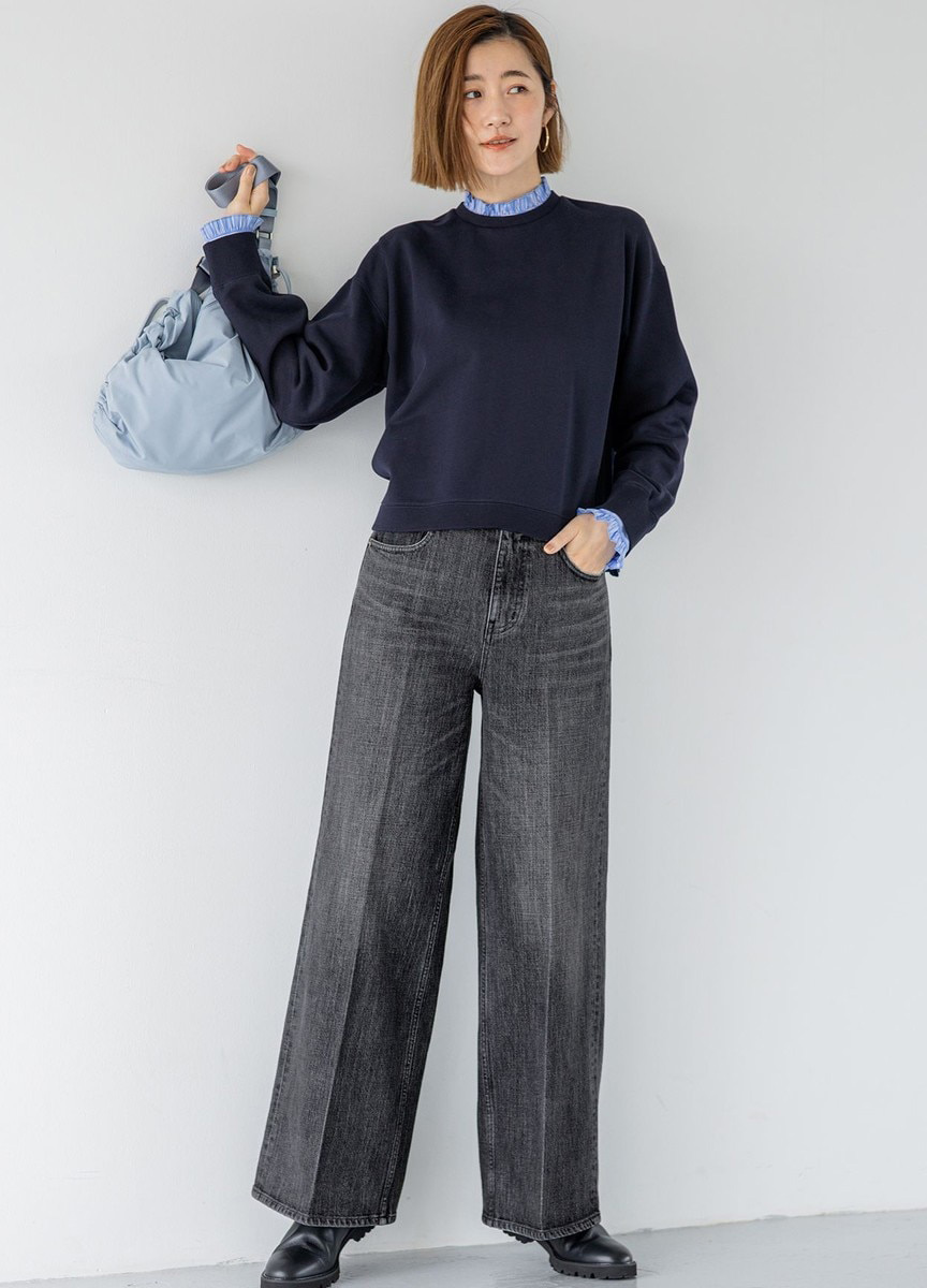 假兩件拼接設計上衣 