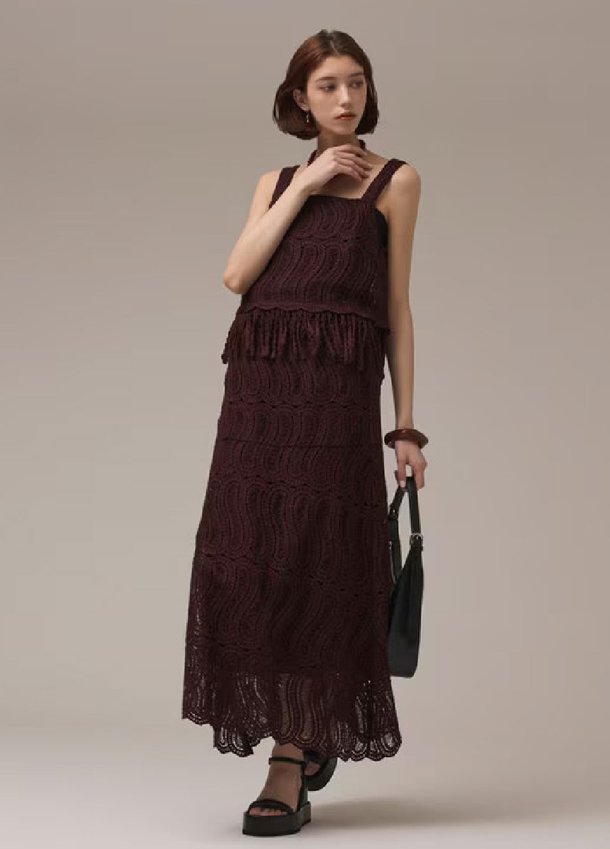 【預購商品】鉤織蕾絲流蘇背心