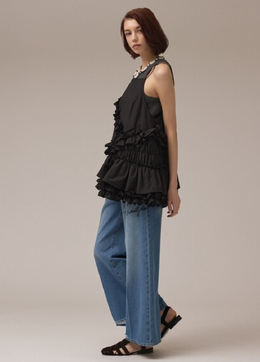 【預購商品】Diagram 層次荷葉細肩上衣