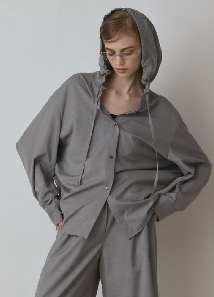 【預購商品】Diagram 蝙蝠袖連帽襯衫