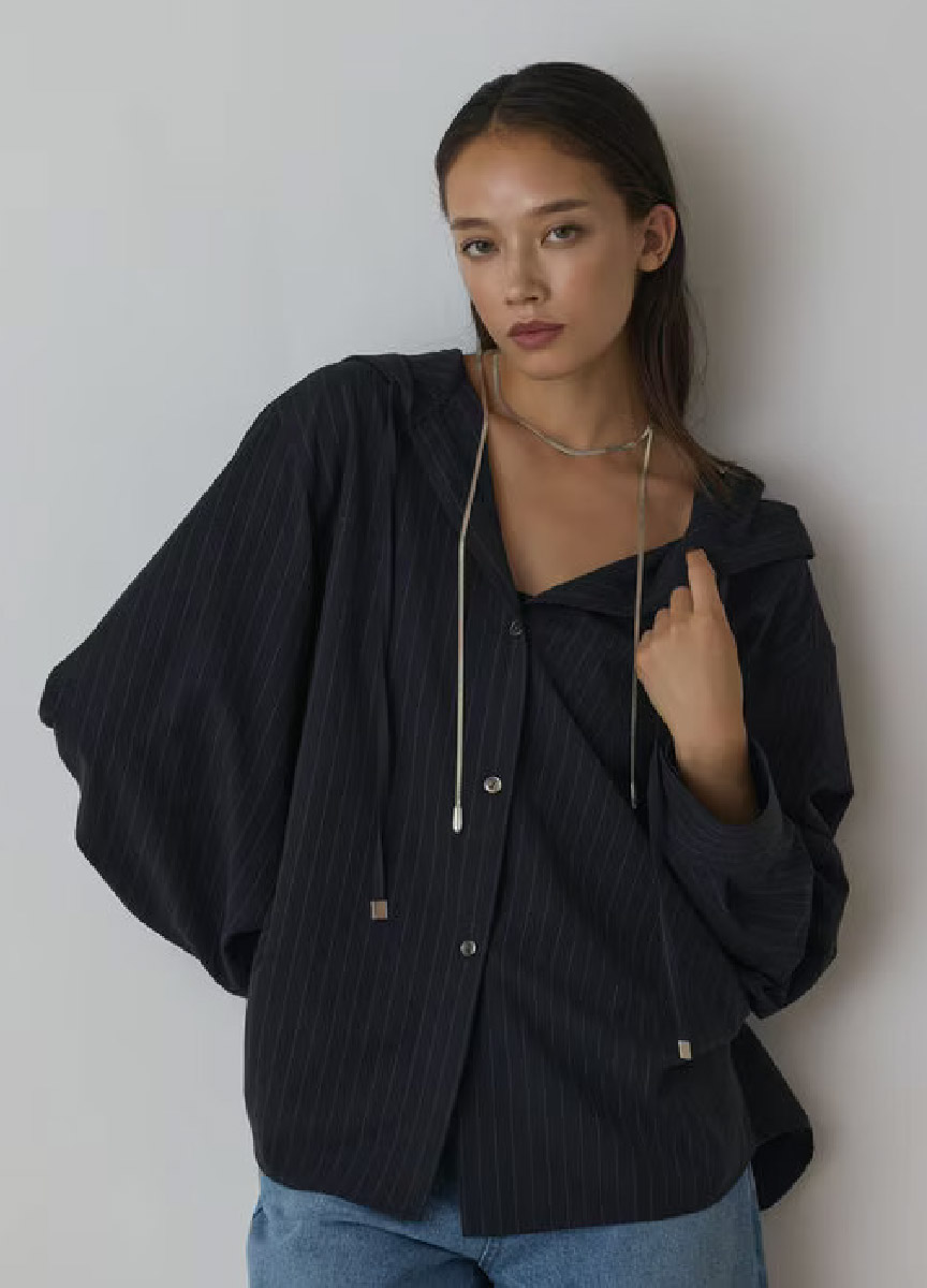 【預購商品】Diagram 蝙蝠袖連帽襯衫