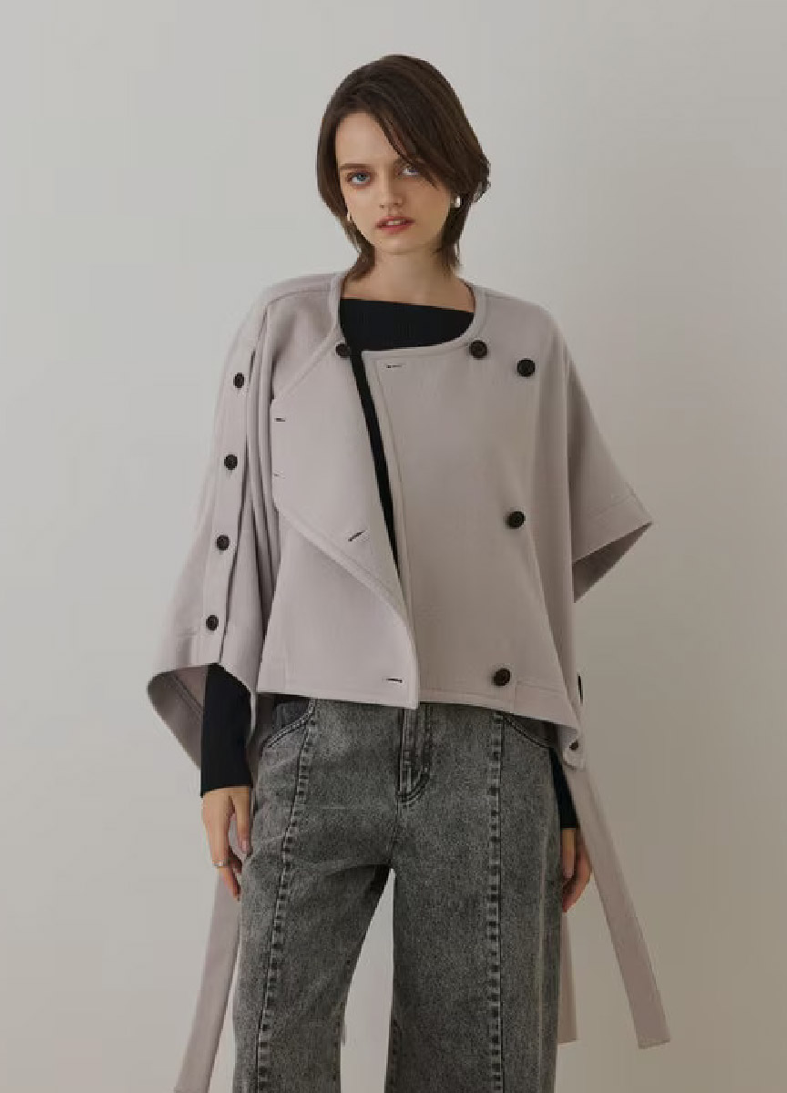 【預購商品】Diagram 不對稱羊毛斗篷