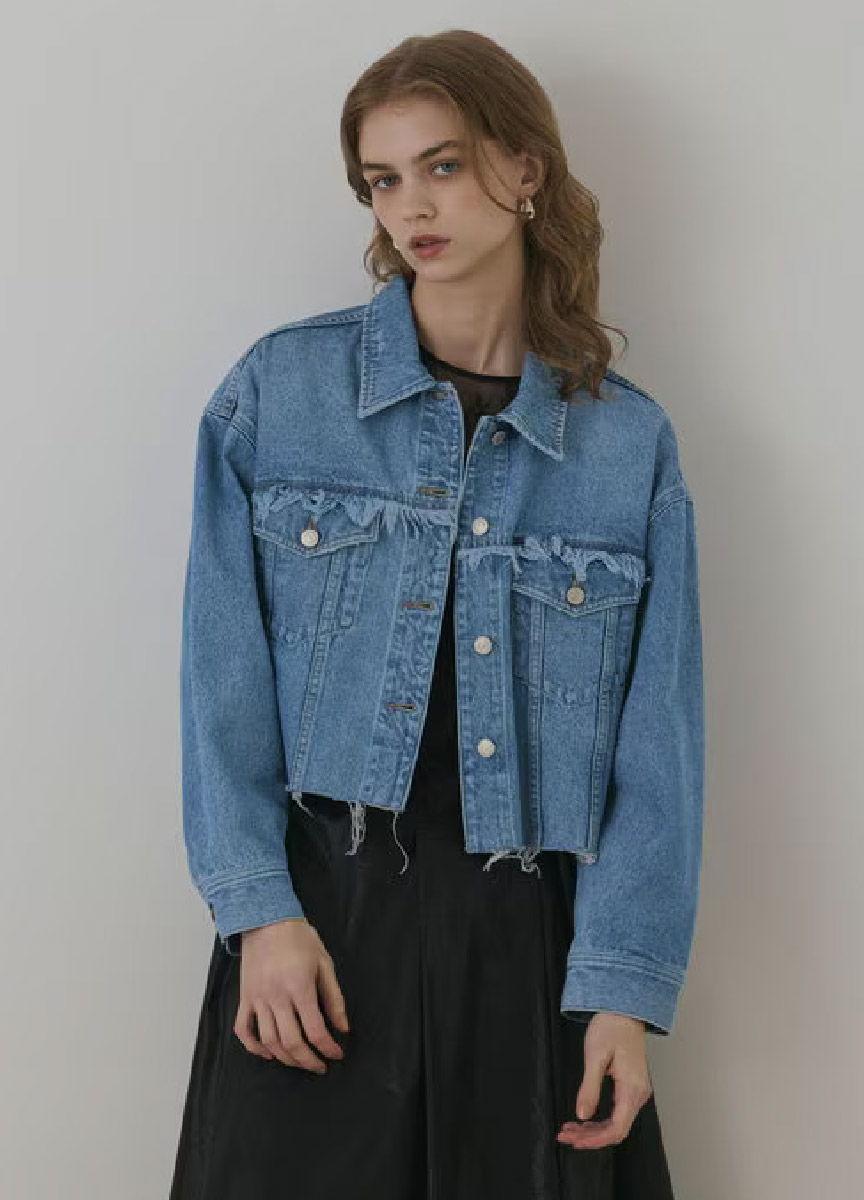 【預購商品】Diagram 純棉抽鬚丹寧外套