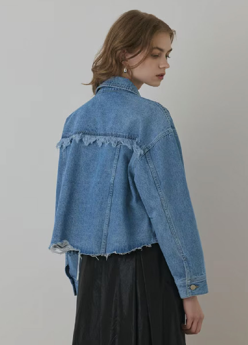 【預購商品】Diagram 純棉抽鬚丹寧外套