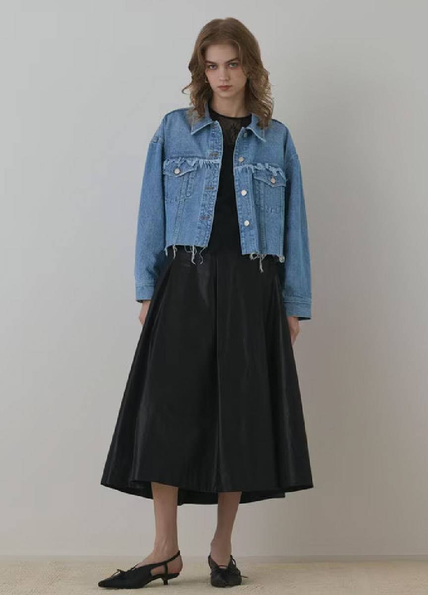 【預購商品】Diagram 純棉抽鬚丹寧外套