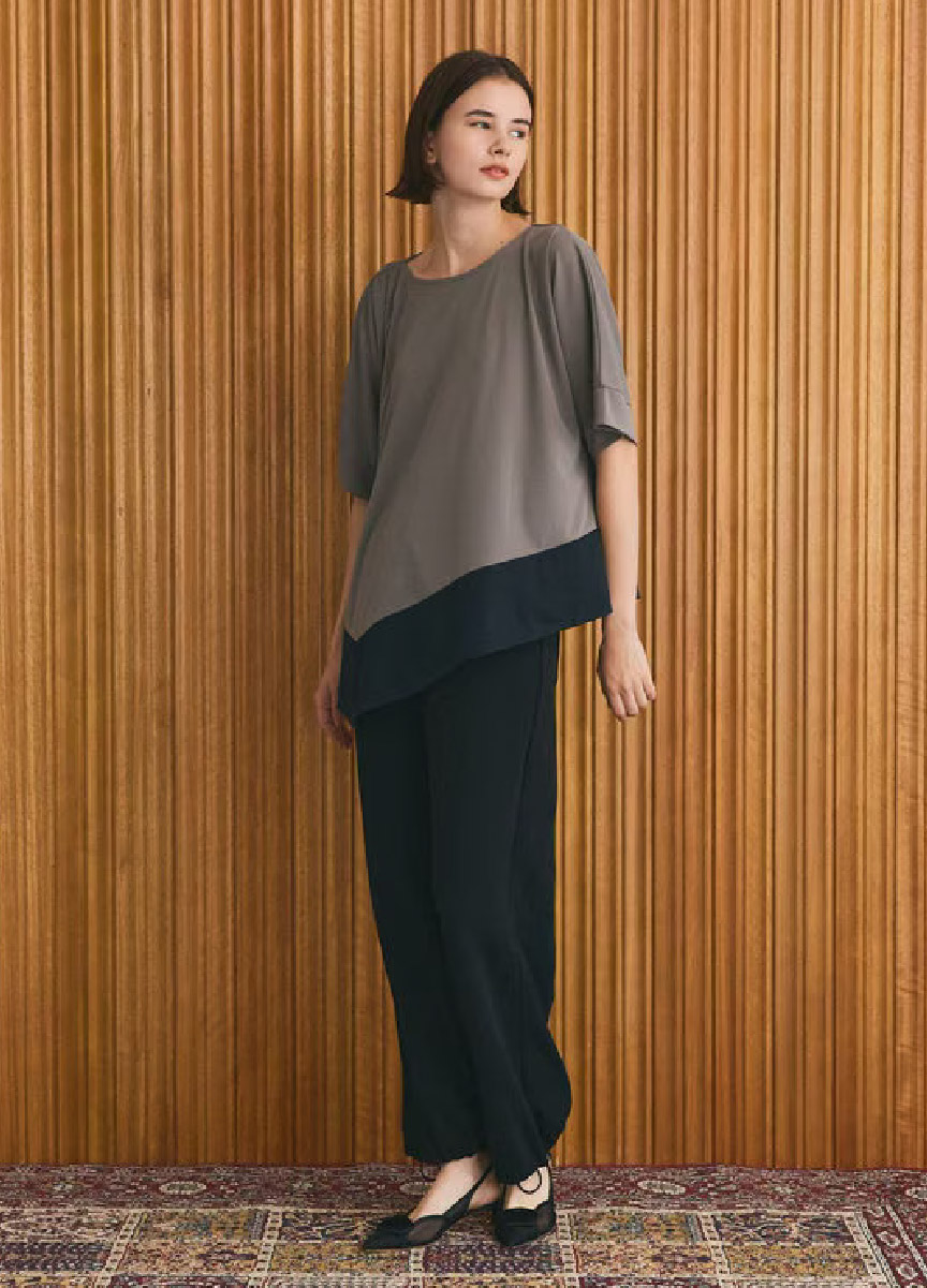 【預購商品】Class 不對稱拚色上衣