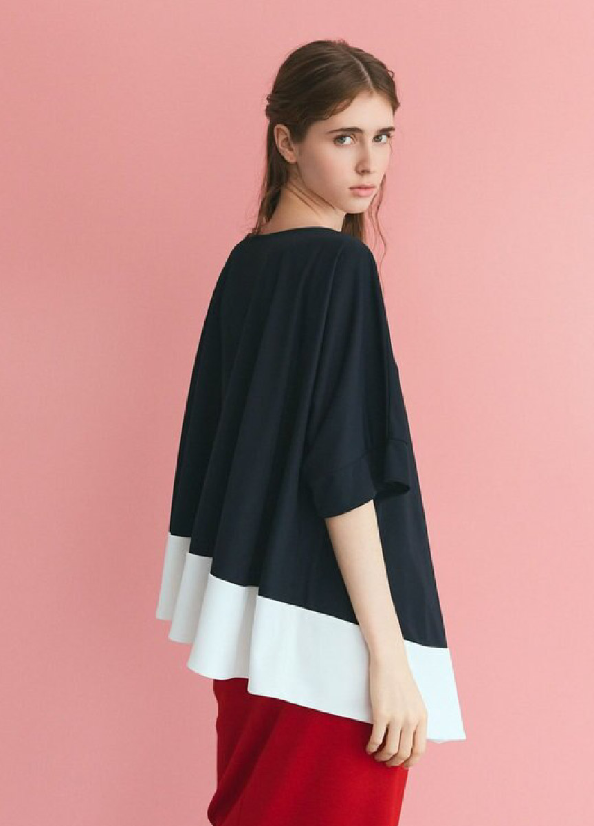【預購商品】Class 不對稱拚色上衣