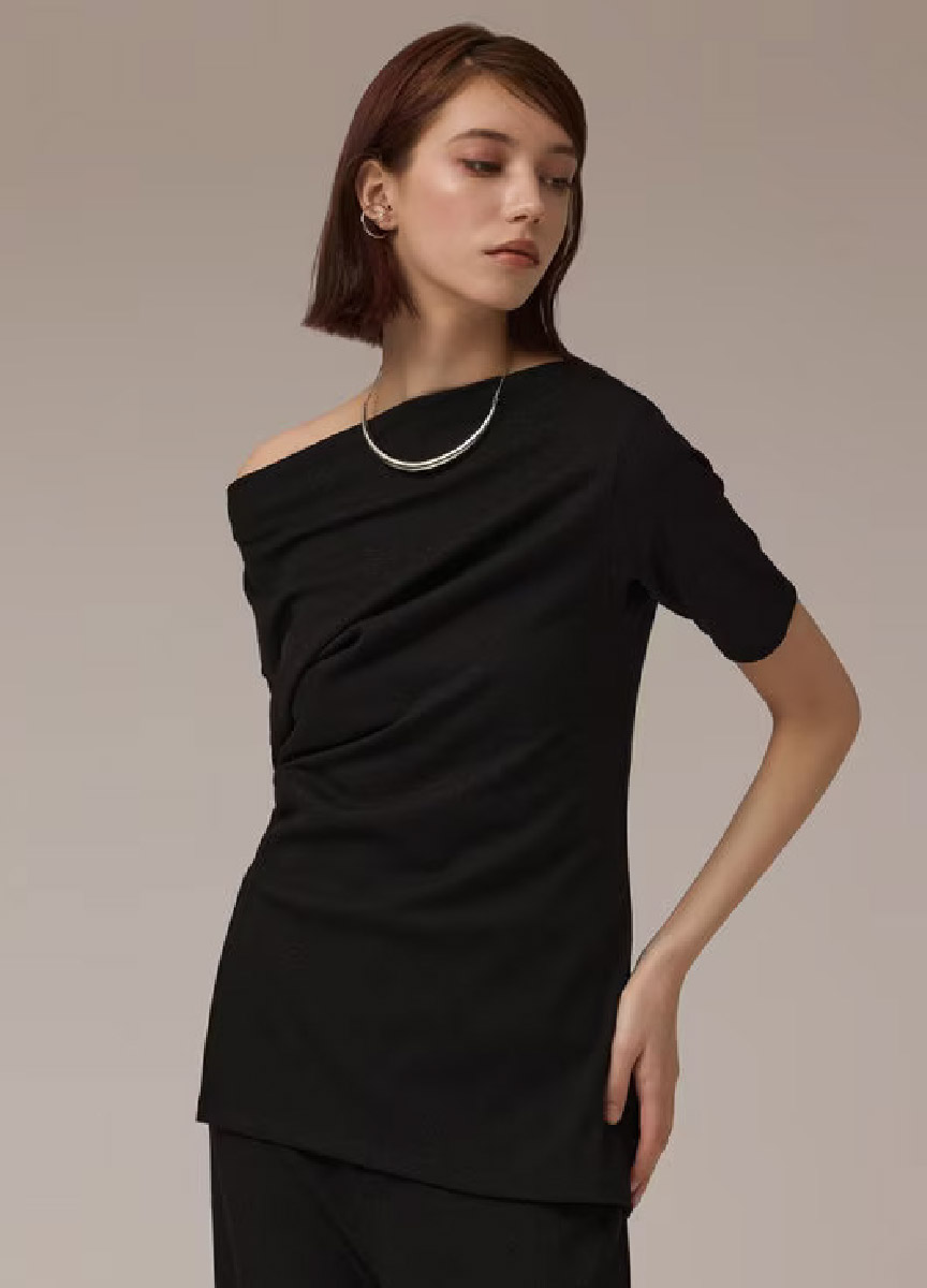 【預購商品】Diagram 不對稱金蔥羅紋家績上衣