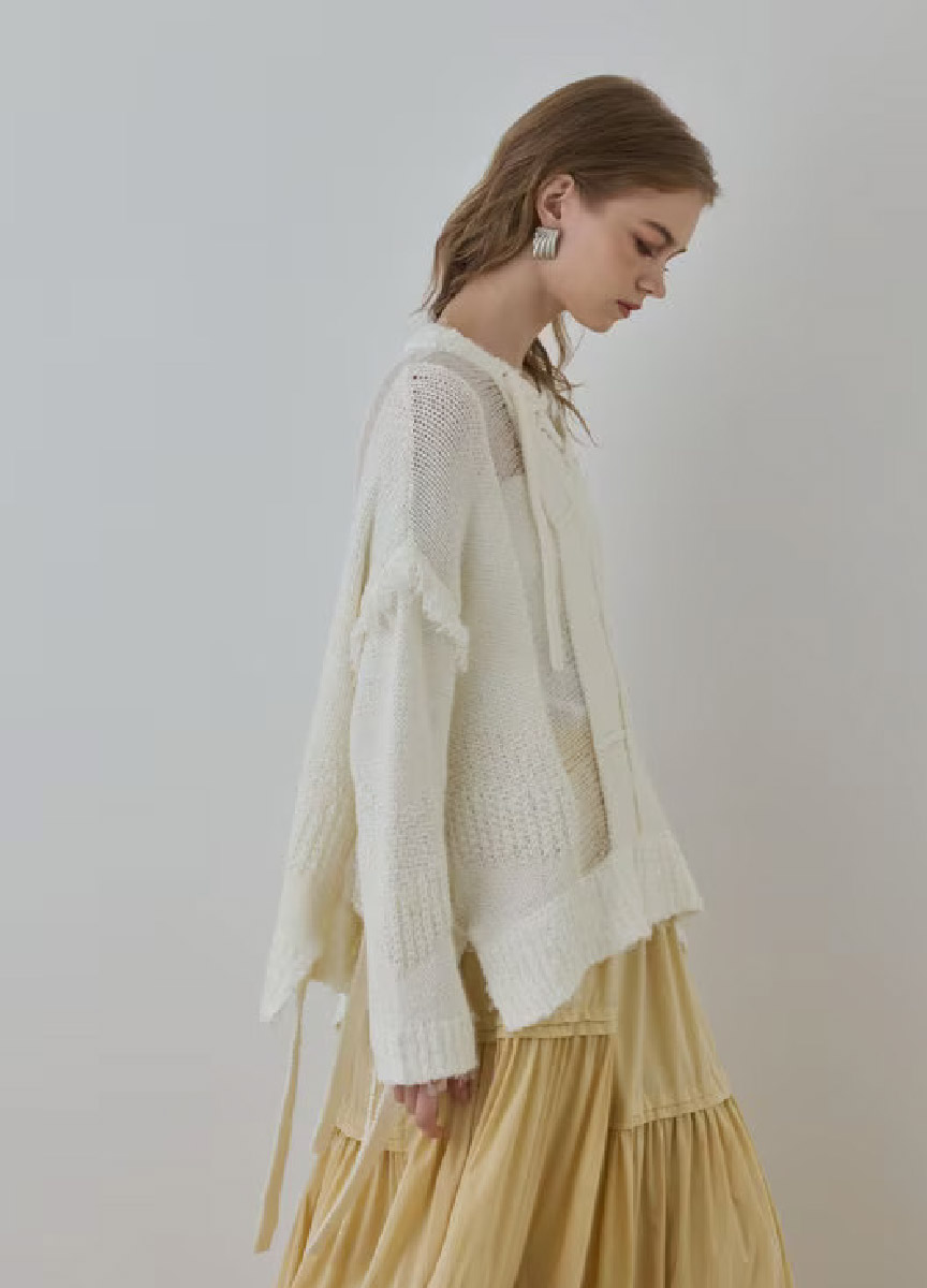 寬鬆馬海毛針織上衣