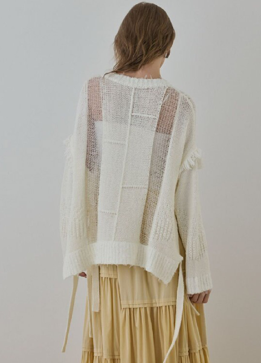 寬鬆馬海毛針織上衣