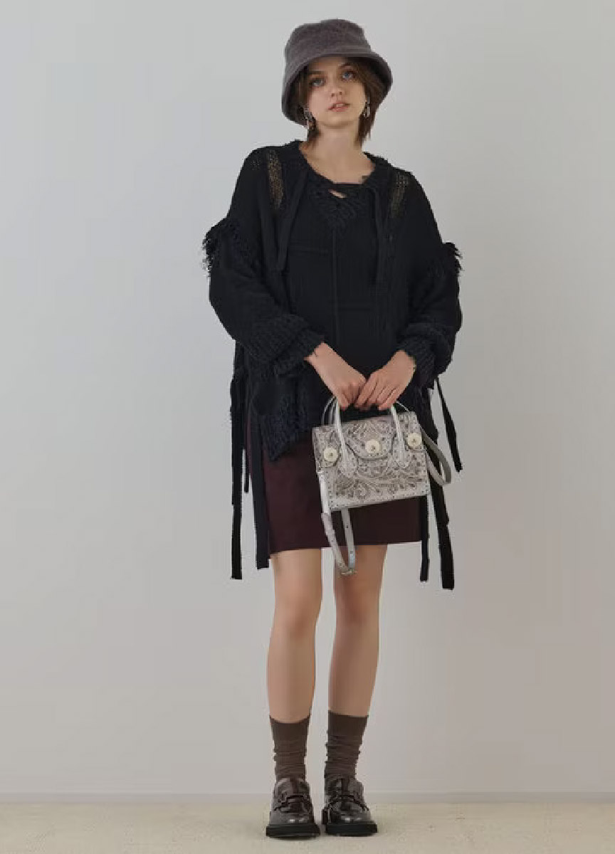 寬鬆馬海毛針織上衣