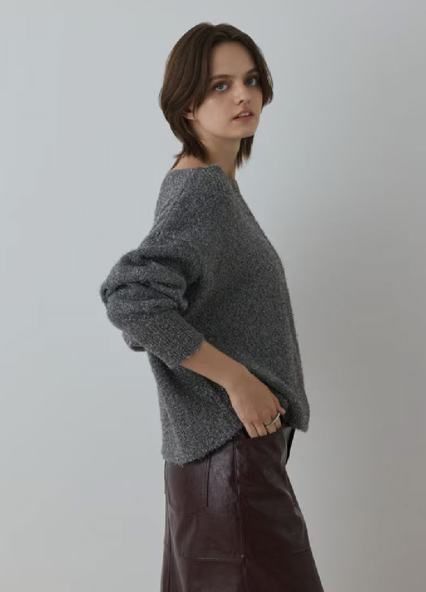 【預購商品】Diagram 金蔥船型領針織上衣