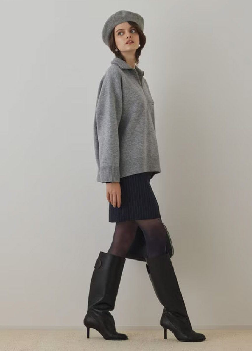 【預購商品】Diagram 刺繡Logo拉鍊立領上衣