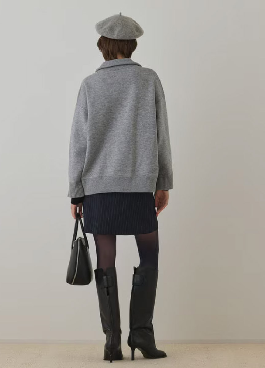 【預購商品】Diagram 刺繡Logo拉鍊立領上衣