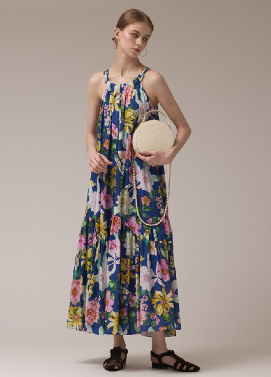 【預購商品】華麗印花削肩洋裝