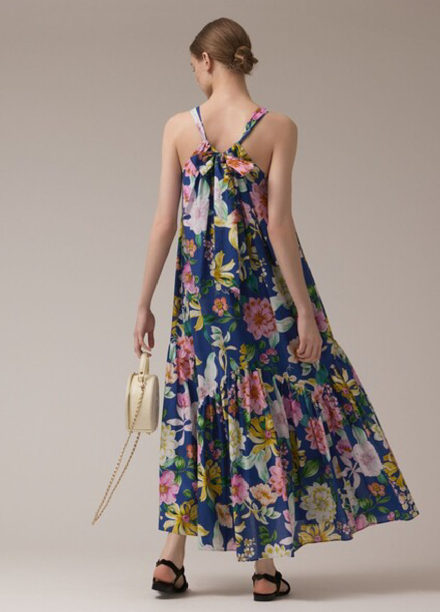 【預購商品】華麗印花削肩洋裝