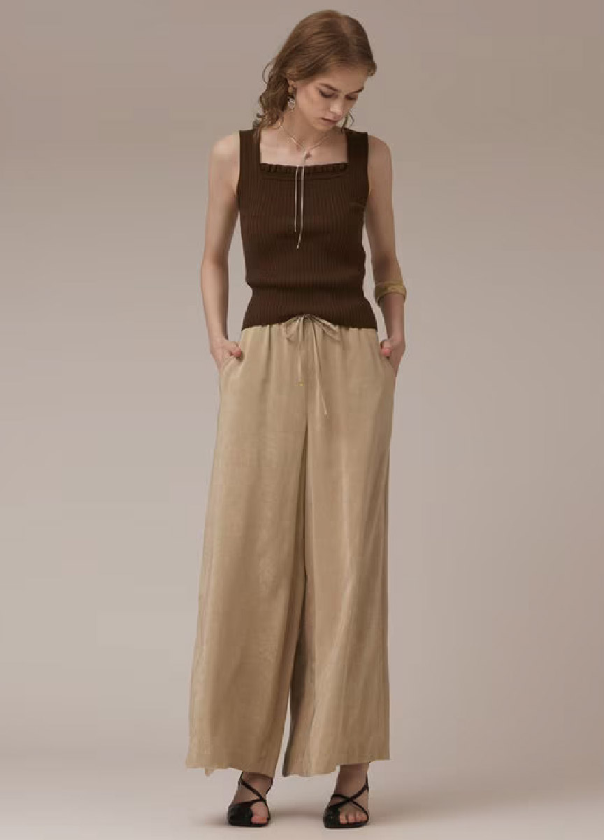 【預購商品】輕薄緞面長褲