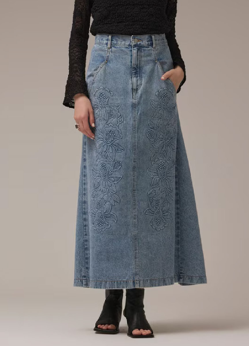 【預購商品】浮雕押花牛仔裙