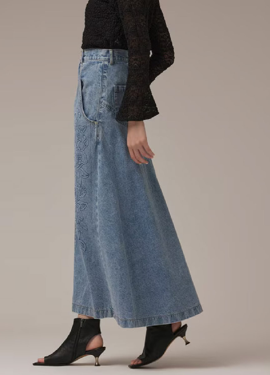 【預購商品】浮雕押花牛仔裙