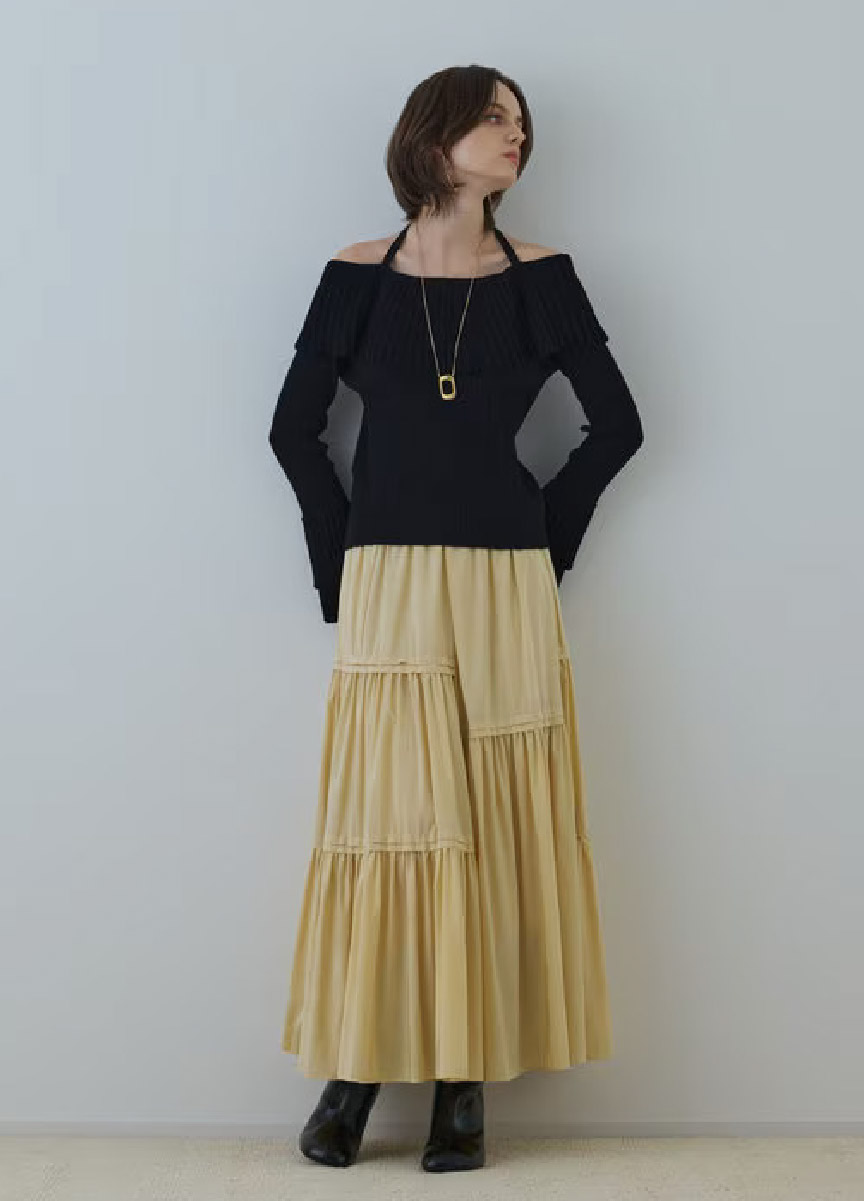 【預購商品】高低層次褶皺裙