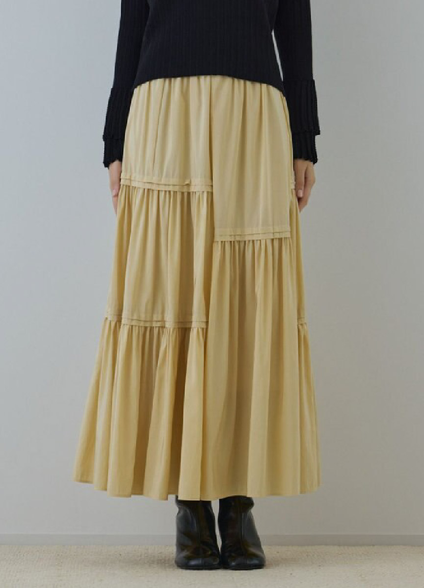 【預購商品】高低層次褶皺裙