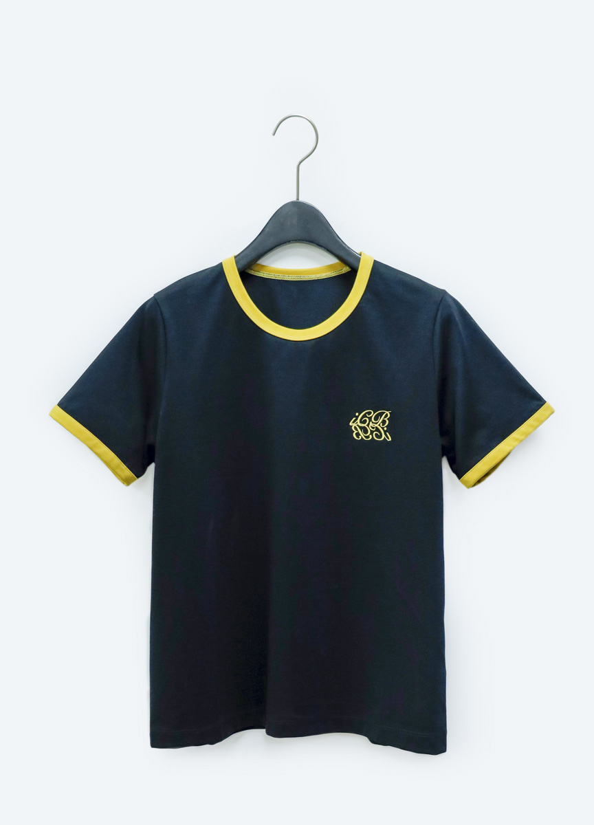 領邊配色刺繡LOGO棉T
