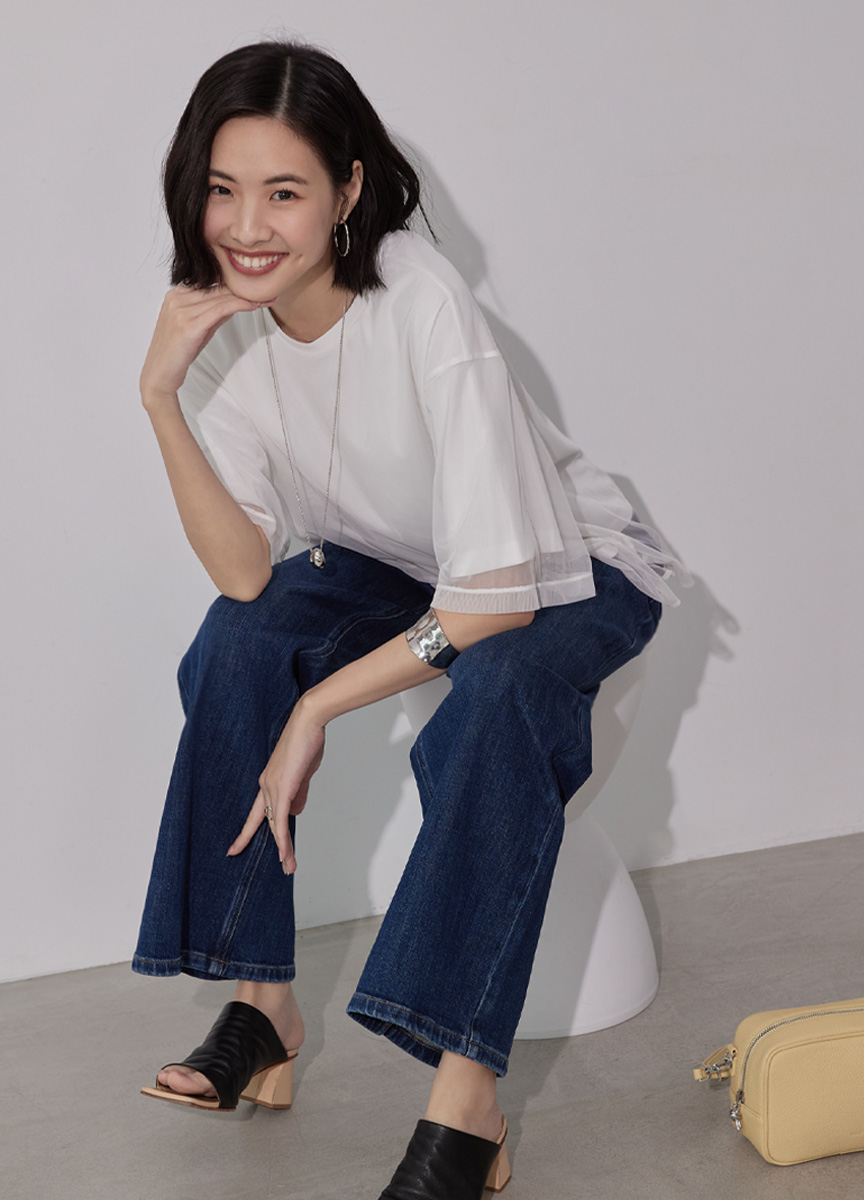 拼接兩件式短袖上衣