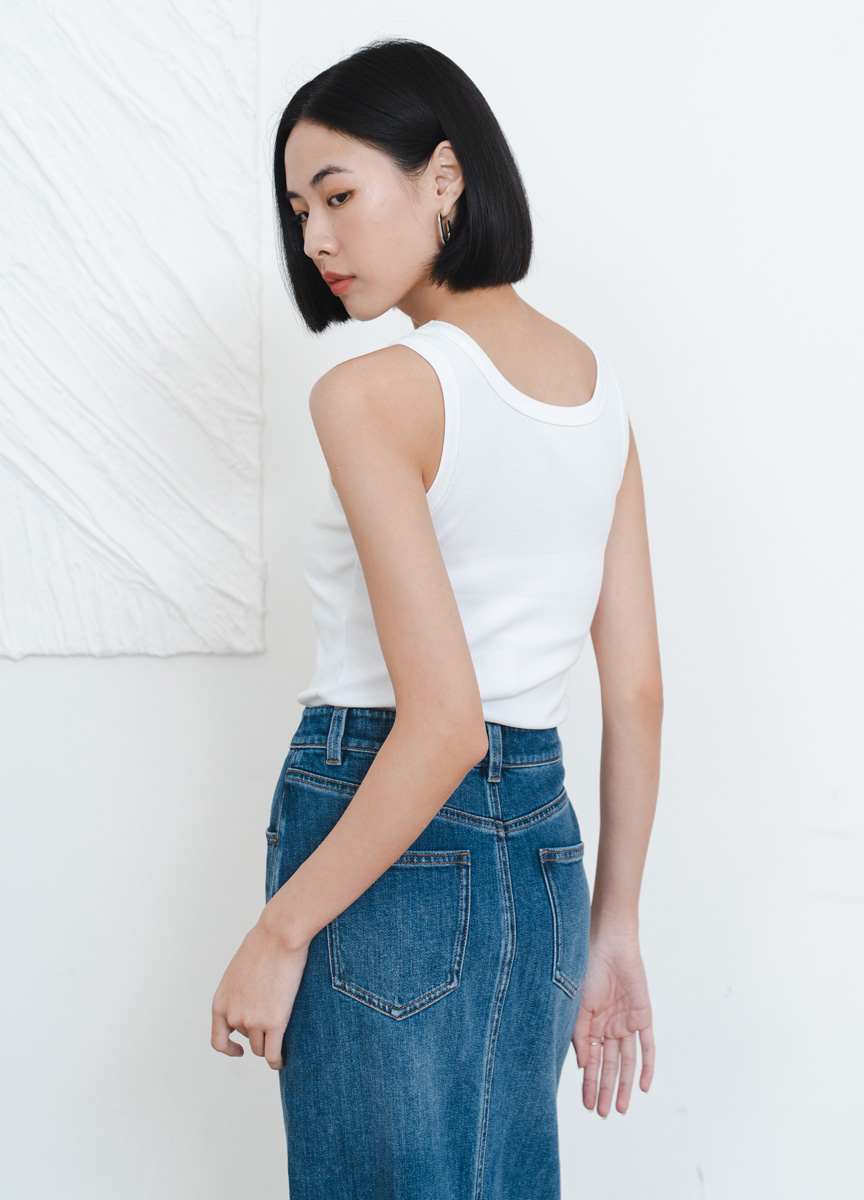 簡約彈性混棉坦克背心