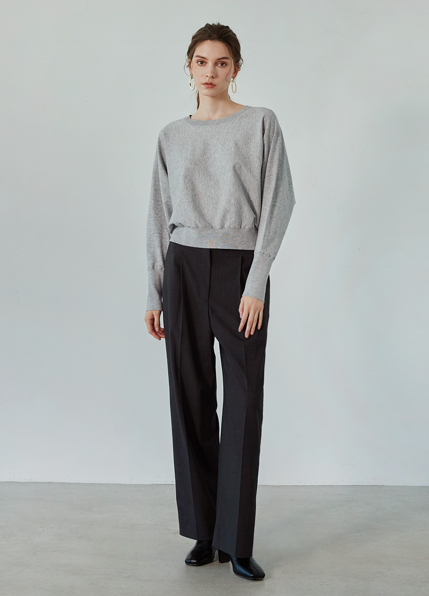 親膚短版針織長袖上衣 親膚短版針織長袖上衣