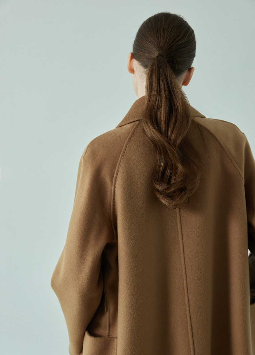 純喀舍米爾中長版大衣