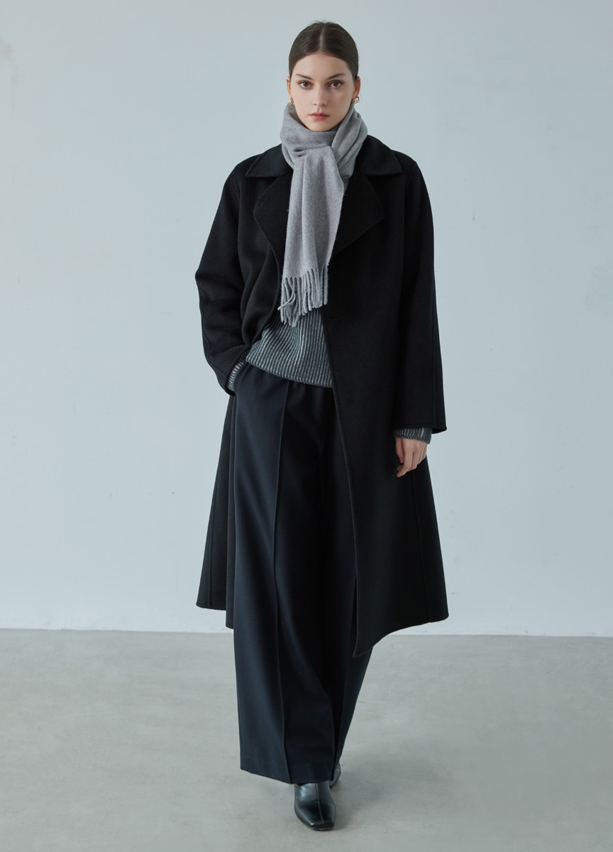 純喀舍米爾長版大衣