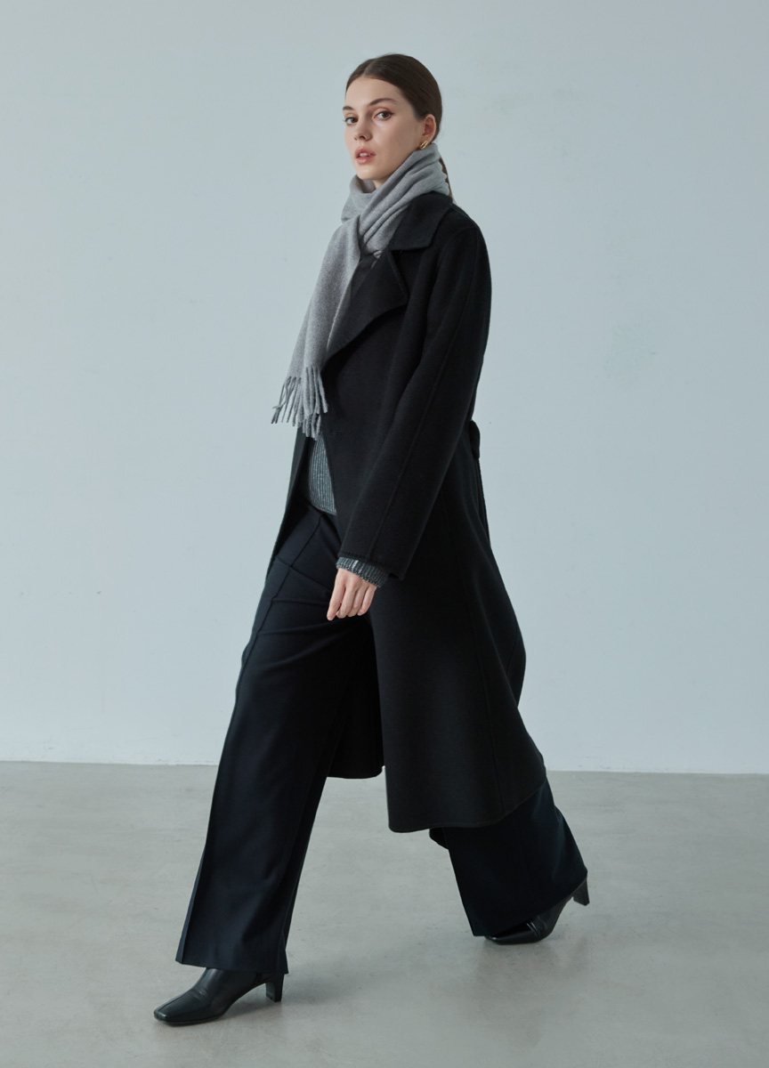 純喀舍米爾長版大衣