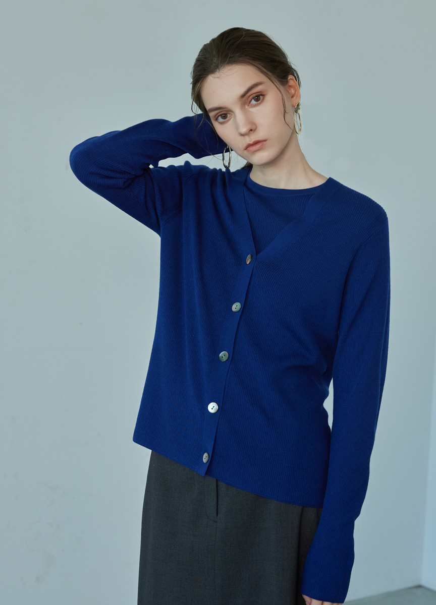 經典合身質感美麗諾開襟衫