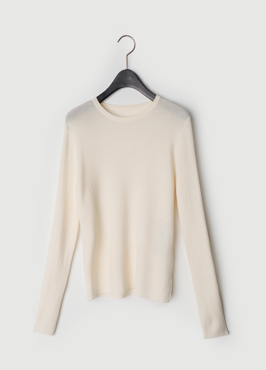 簡約羅紋質感美麗諾針織長袖