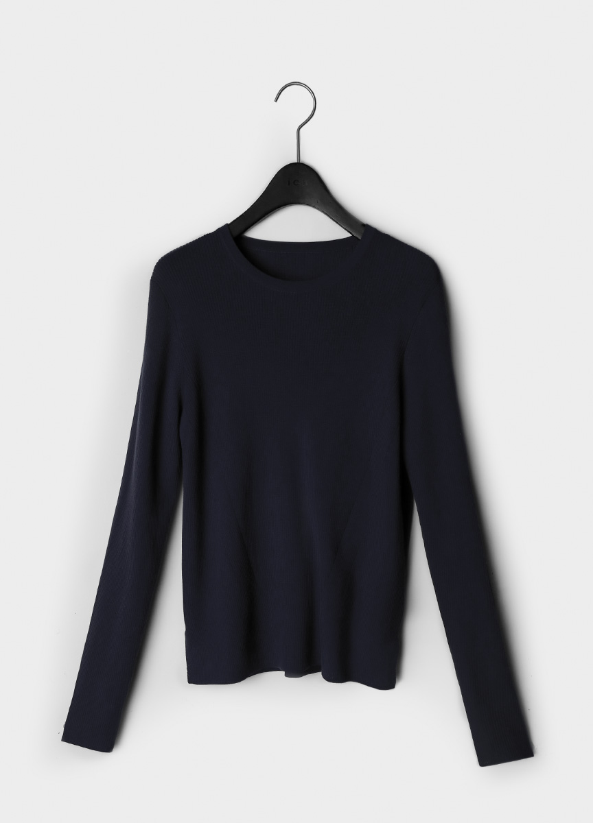 簡約羅紋質感美麗諾針織長袖