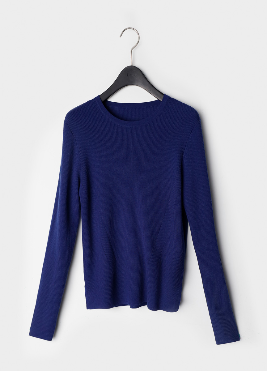 簡約羅紋質感美麗諾針織長袖