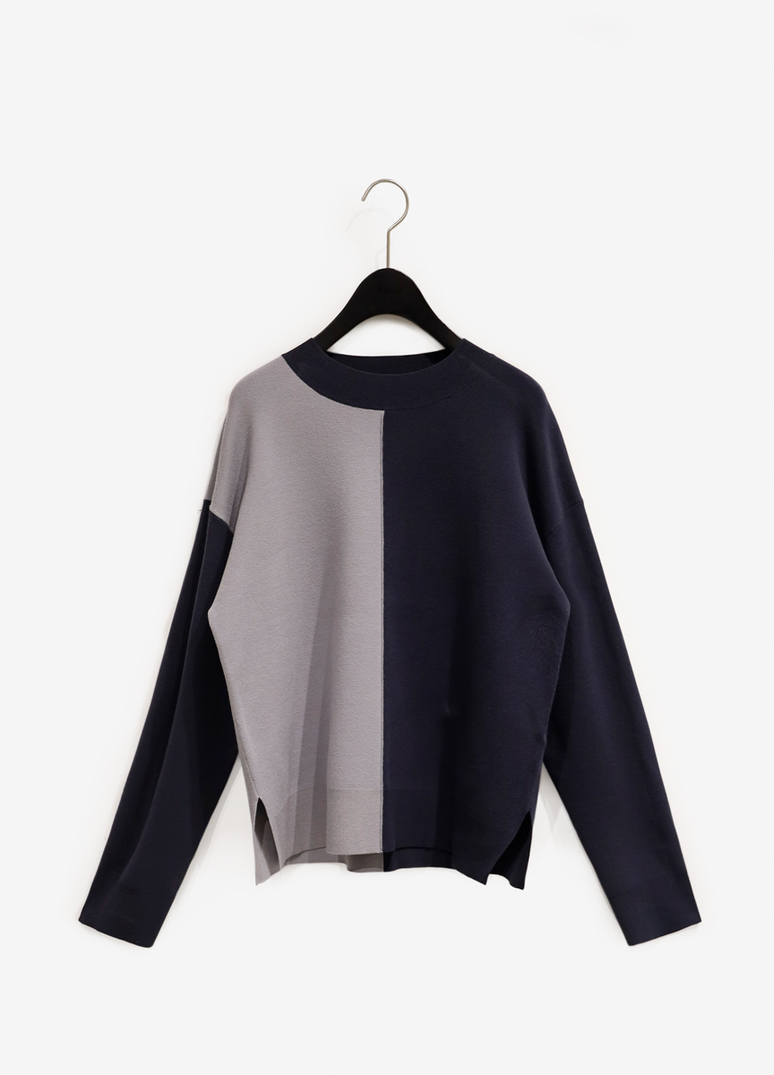 拼接色塊設計針織衫