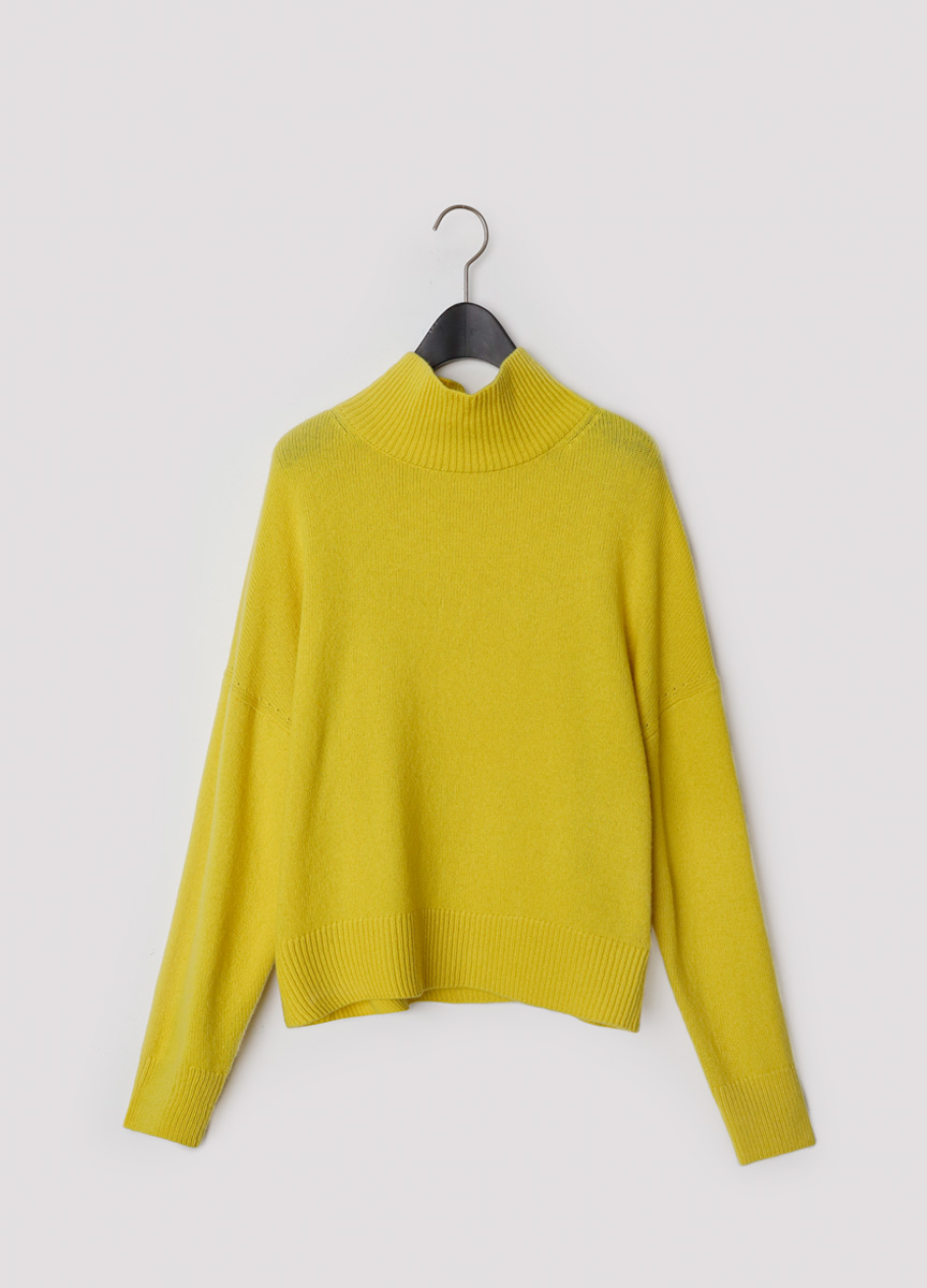 簡約亮彩高領純羊毛針織長袖