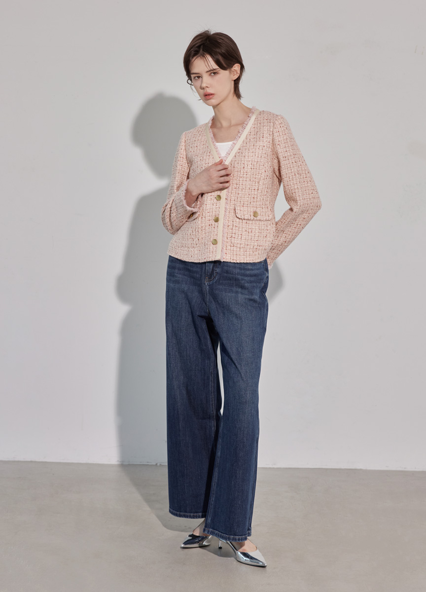 香奈兒花呢V領外套