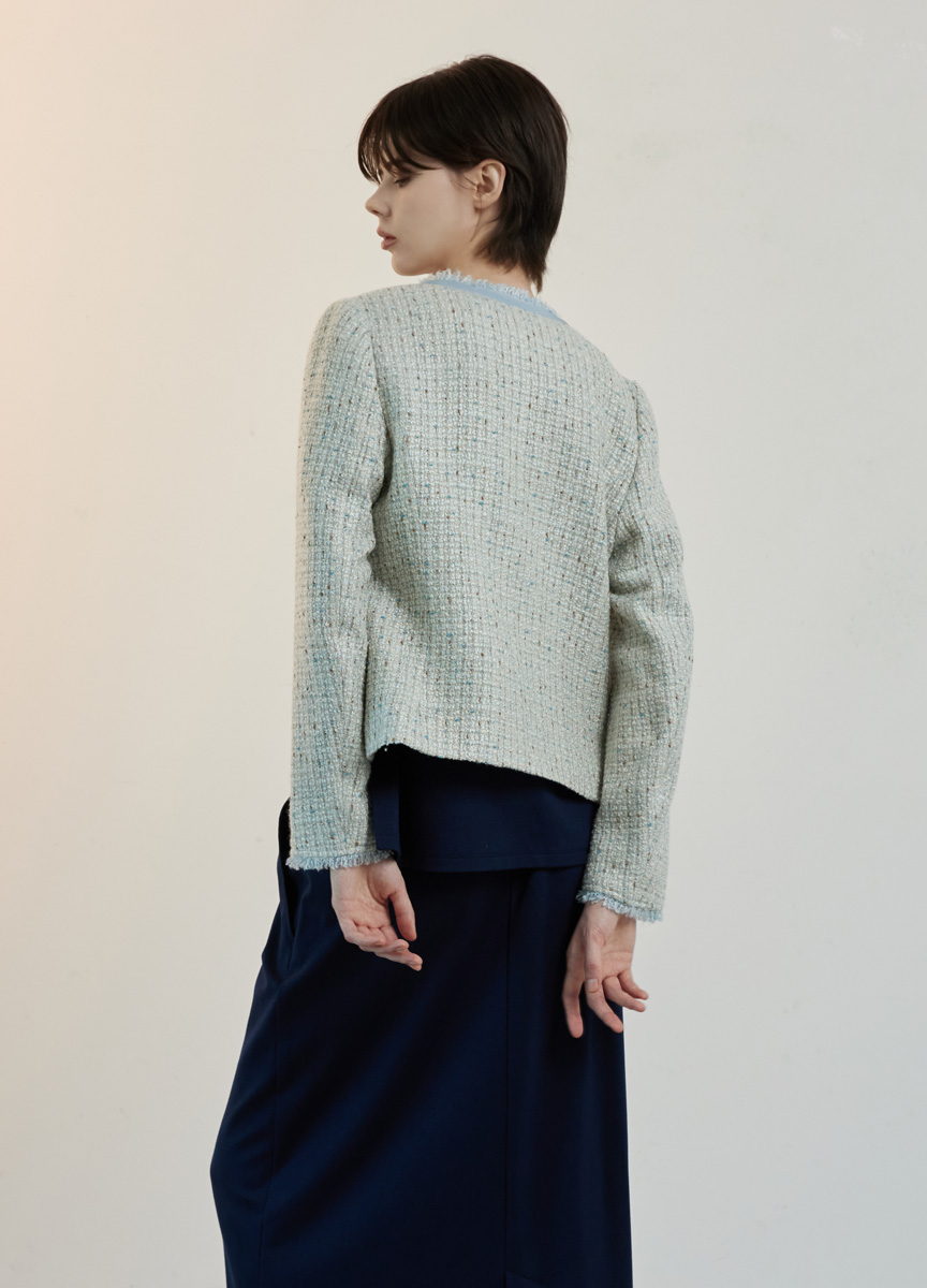 香奈兒花呢V領外套