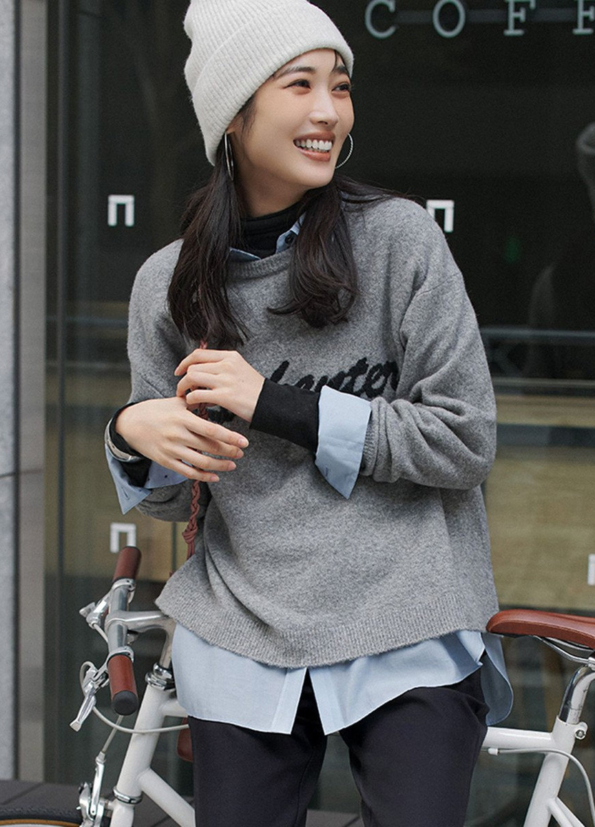 柔軟針織標語毛衣